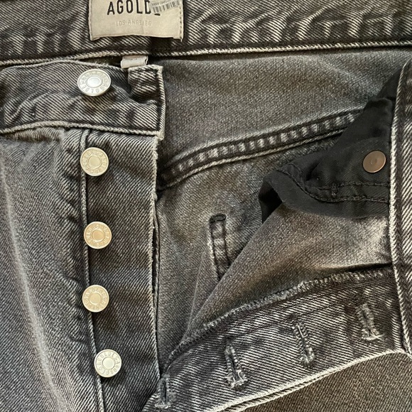 AGOLDE 90s Pinch Waist Straight Leg High Rise Medium Gray Denim Jean Size 30 - Picture 8 of 12